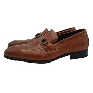 Stacy Adams Men's Rellaire Moc Toe Bit Slip On Cognac Loafer 24999-221 Size 9.5M